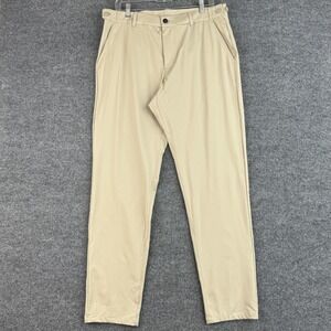 YoungLA Performance 62 Tech Pants Mens 36L Trench Beige Slim Stretch Chino